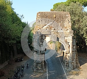 Ancient arch of Drusus to Rome in Italy.