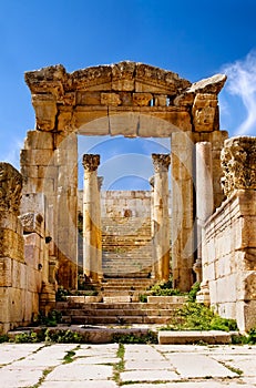 Ancient arch of in Jerash photo