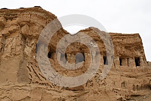 Al-Tar Caves in desert near Karbala, Iraq photo