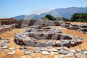 Ancient archaeological site in Crete with stone ruins