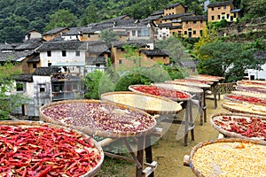 The ancient architectural complex built with red soil and bluestone in Anhui Province, China