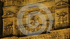 Ancient architecture of the Castel Nuovo and triumphal arch in Naples, sequence