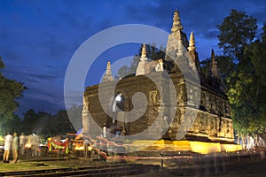 Ancient architecture in Chiangmai, Thailand.(Wat Jed Yod)