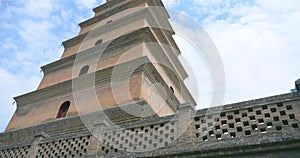 Ancient architecture Dayan Pagoda in Daci`en temple, Xian China