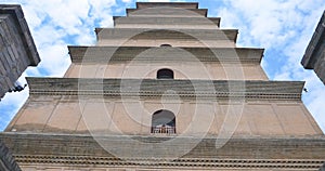 Ancient architecture Dayan Pagoda in Daci`en temple, Xian China