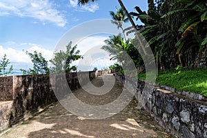 Ancient architecture of the fort of Morro de Sao Paulo, Cairu, Bahia, Brazil photo