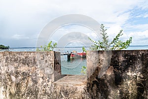 Ancient architecture of the fort of Morro de Sao Paulo, Cairu, Bahia, Brazil photo