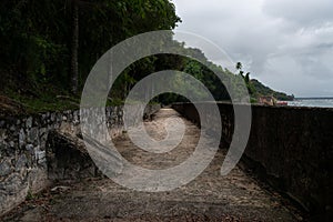 Ancient architecture of the fort of Morro de Sao Paulo, Cairu, Bahia, Brazil photo