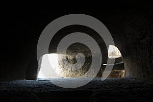 Ancient architecture in Georgia. Cave city. Holy places