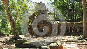 Ancient architecture and natural scenery in Angkor Wat Cambodia. photo