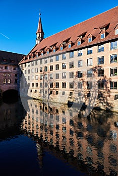 Ancient architecture and The Pegnitz river