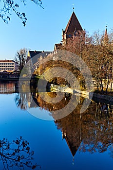 Ancient architecture and The Pegnitz river