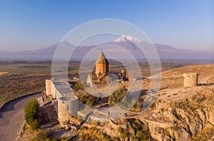 Ancient Armenian church Khor Virap with Ararat