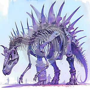 Ancient Armored Dinosaur Skeleton - Stock Image