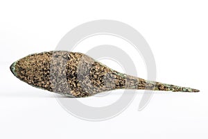 Ancient arrowhead isolated on white background