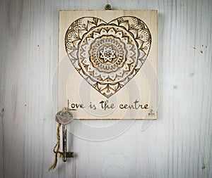 The ancient art of pyrography, wood and fire, mandala