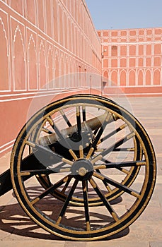 Ancient artillery at the city palace, Jaipur, India.