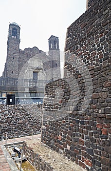 The ancient Aztec ruins of Tlatelolco in Mexico City photo