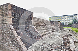 The ancient Aztec ruins of Tlatelolco in Mexico City photo