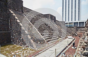 The ancient Aztec ruins of Tlatelolco in Mexico City photo