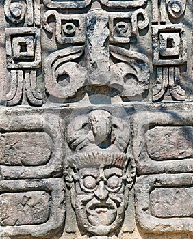 Ancient aztec stone relief background