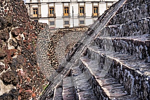 Ancient Aztec Stone Steps Templo Mayor Mexico City Mexico photo