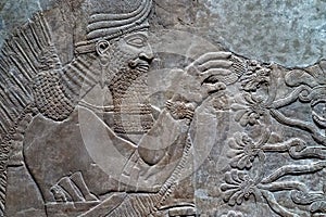 Ancient Babylonia and Assyria sculpture from Mesopotamia photo