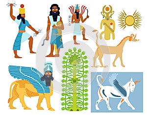 Ancient Babylonian gods, creatures and symbols