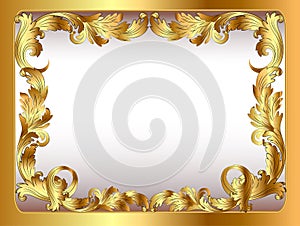 Ancient background framed gold vegetative orname