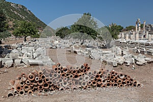 Fragments of clay pipes