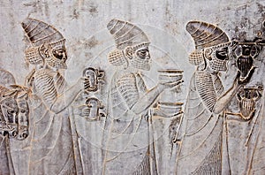 Ancient bas-reliefs of Persepolis photo
