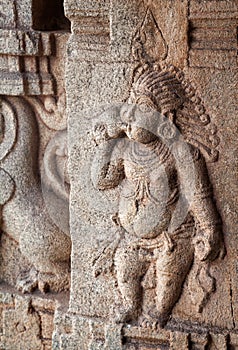 Ancient basrelief in Hampi