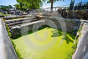 Ancient bathing pool in Bergama Asklepion Archaeological Site.