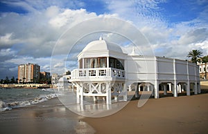 Ancient baths at Caleta beach of Cadiz, Spain