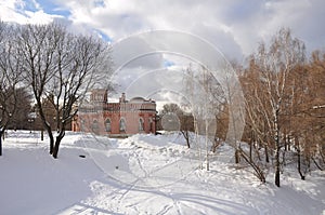 Ancient beautiful architecture. View, wallpaper, texture, background, travel, brick, winter, snow