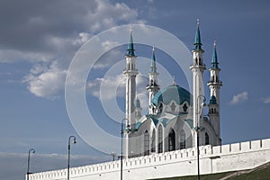 Ancient beautiful mosque against the blue sky.