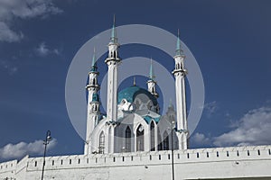 Ancient beautiful mosque against the blue sky.