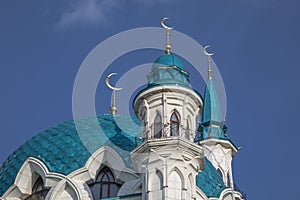 Ancient beautiful mosque against the blue sky.