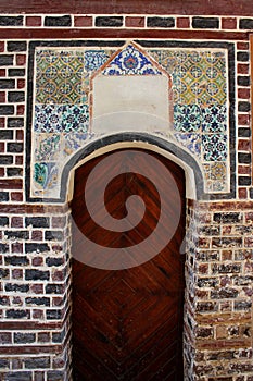 Ancient beautifully designed wooden door in Rashid photo