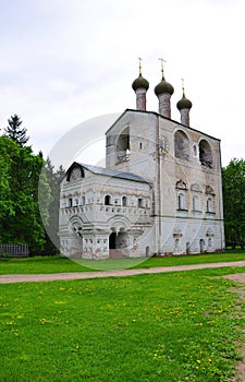 Ancient bell gable Boris and Gleb Monastery in the village Boris photo