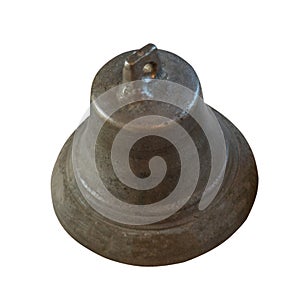 Ancient bell isolated on a white background close-up