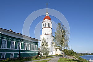 The ancient bell tower of the Assumption Church. Totma. Vologda region, Russia