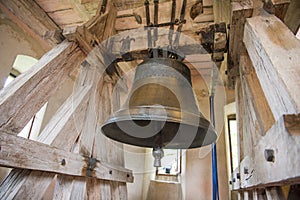 Ancient big bell in the Czech Castle