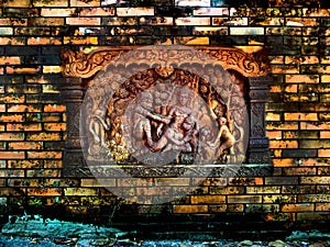 Ancient blick wall erode all surface