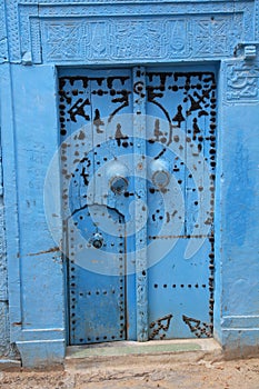 Ancient blue door