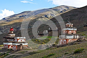 Ancient Bon stupa in Saldang village, Nepal