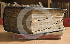 Ancient book volume in ï¿½ library