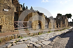 Ancient Boulder Street with Sidewalks, Herculaneum photo
