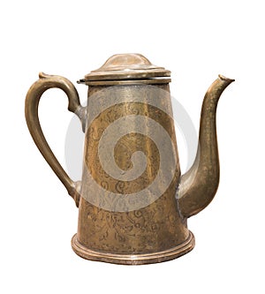 Ancient brass coffee pot, 19th century