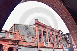 Ancient Brick Buildings at Sanxia Old Street in Taiwan